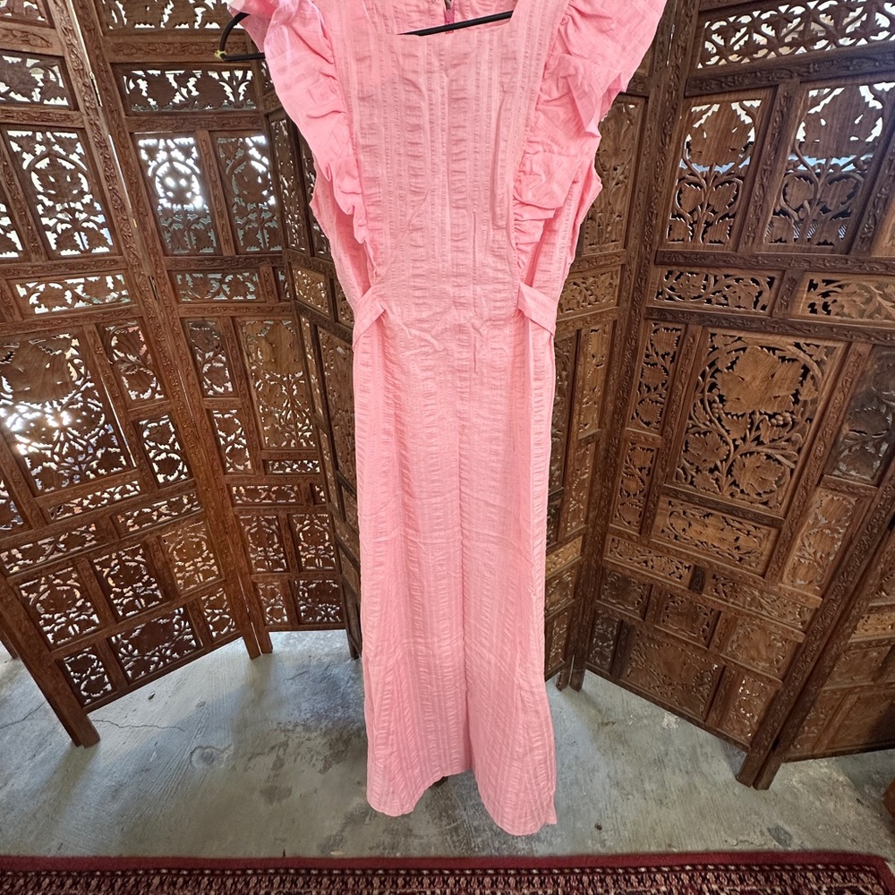 Pink Ruffled Maxi Dress